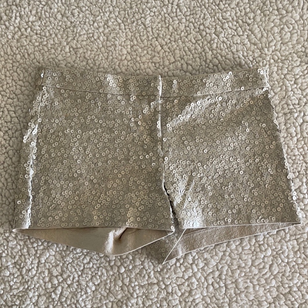 Express sequin cream shorts 00 only worn once